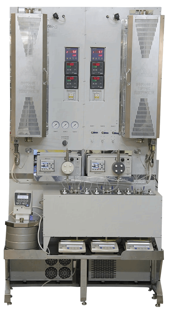 Двухканальная лабораторная установка для оценки активности катализаторов в процессе гидроочистки и гидрокрекинга